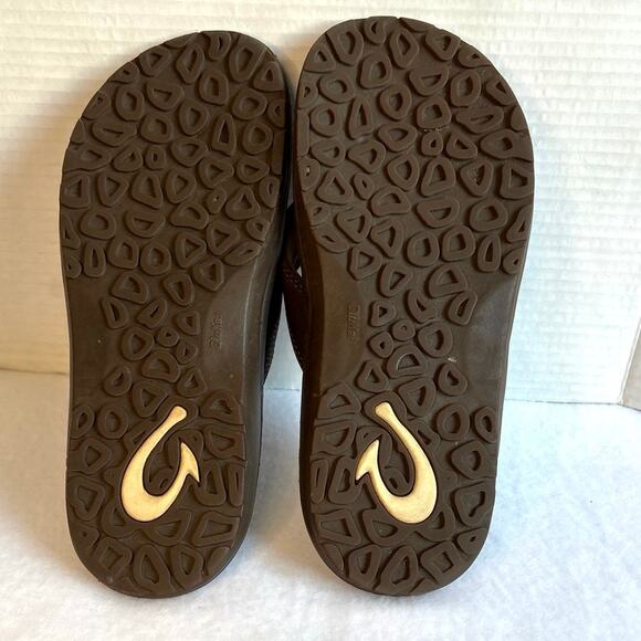 Olukai Ohana Mens Flip Flops Size 8 Brown Casual Summer Beach Sandals - Picture 6 of 8